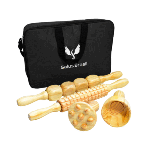 Kit Maderoterapia - Champignon, Copa Sueca, Espiga E Cubo Marrom-claro