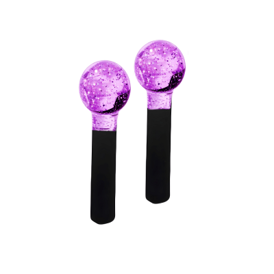 esfera lilas com glitter para cromoterapia e massagem facial