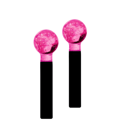 esfera rosa com glitter para cromoterapia e massagem facial