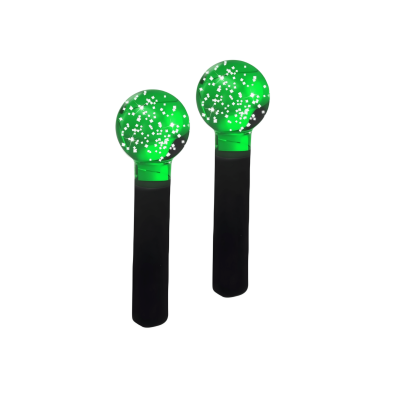 esfera verde com glitter para cromoterapia e massagem facial